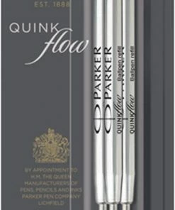 Begroting 🌟 Parker-balpenvullingen | Medium Punt | Zwarte QUINKflow-inkt | 3 Stuks 🎉