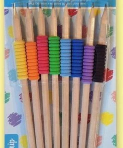Promo ⌛ Merkloos Potloden Met Gum - Gekleurd - En Grip Voor Vingers 🔔