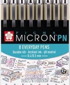 Begroting 😍 Sakura Pigma Micron PN Set 8 Verschillende Kleuren ❤️ -ACROPAQ Shop 445x840 1