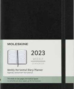 Beste Verkoop 🛒 Moleskine 12 Maanden Agenda - 2023 - Wekelijks Horizontaal - Large - Harde Kaft - Zwart 🥰