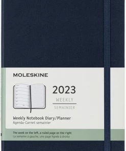 Groothandel 🎉 Moleskine 12 Maanden Agenda - 2023 - Wekelijks - Large - Harde Kaft - Saffier Blauw ✨
