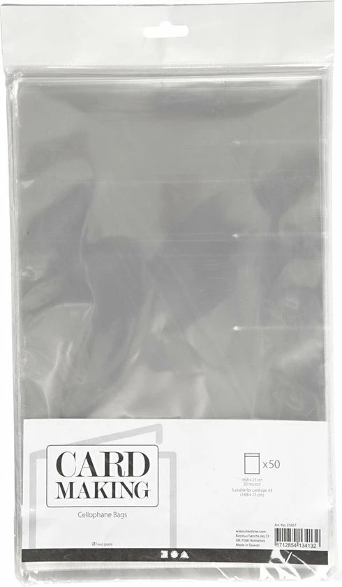 Kopen ✨ Creotime Cellofaan Zakjes 23 X 16,8 Cm 50 Stuks Transparant ✔️ 4 Kopen ✨ Creotime Cellofaan Zakjes 23 X 16,8 Cm 50 Stuks Transparant ✔️ - Afbeelding 2