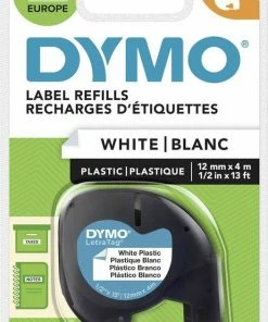 Flash-uitverkoop 🧨 DYMO LetraTag Plastic Labels | Origineel | 12 Mm X 4 M Op Rol | Zwart Afdrukken Op Witte Labels | Voor LetraTag-labelmakers 🤩