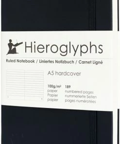 Goedkoop 🤩 Notitieboek A5 Gelijnd - Hardcover - 189 Genummerde Pagina’s - 100 Grams Papier - Elastiek - 2 Bladwijzers - Opbergvak - Hieroglyphs Notitieboek 🥰
