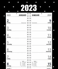 Beste Pirce 💯 Merkloos Omlegkalender - Omlegweekkalender - Week Kalender 2023 - Ophangbaar - Omleg Week Begint Op Zondag - Zwart Dot - Gratis Verzonden 🔥