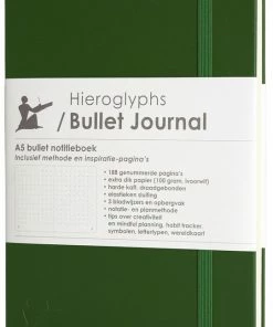 Coupon 🌟 Hieroglyphs Bullet Journal - A5 Notitieboek - Hardcover Notebook Dotted - Handleiding En Inspiratie - Nederlands - Groen 😍