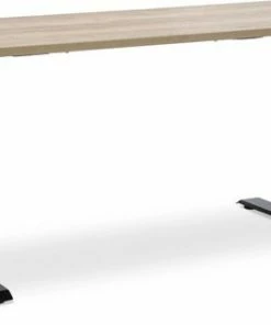 Beste Pirce 👍 Lineaflex MRC Zit-sta Bureau Elektrisch Verstelbaar - MRC EASY | 160 X 80 Cm | Frame Zwart - Blad Robuust Eiken 🤩