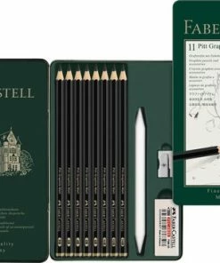 Beste deal 🎁 Faber-Castell Grafietpotlood - Pitt Mat - Blik 11 Stuks - FC-115220 😍 -ACROPAQ Shop 550x363 2