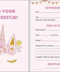 Flash-uitverkoop ๐ Invulkaarten.nl Uitnodiging Kinderfeestje | 20 Stuks | Uitnodigingskaarten | Uitnodiging Verjaardag | Uitnodiging Feest | Uitnodiging Kinderfeestje Meisje | Uitnodiging Kinderfeestje Unicorn | Uitnodiging Feestje ๐