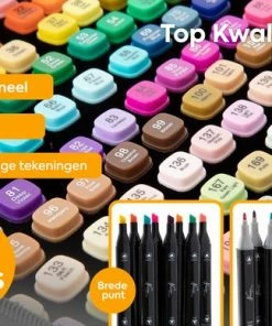 Top 10 😍 NASSAU FINE ART Duo Markers 168 Stuks Voor Volwassenen - In Handige Transportdoos - Alcohol Markers - Kleurstiften - Fineliners -Dikke Stiften - Brushpennen - Markeerstiften 🎉 -ACROPAQ Shop 550x388