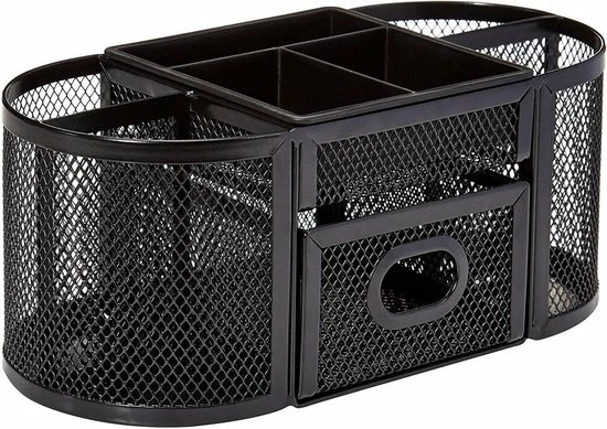 Coupon 😀 Buxibo Pennenbak Met 9 Vakken - Pennenhouder/Desk/Bureau/Organizer - Mesh - Pennenbakje Met Lade - Zwart 👏 6 Coupon 😀 Buxibo Pennenbak Met 9 Vakken - Pennenhouder/Desk/Bureau/Organizer - Mesh - Pennenbakje Met Lade - Zwart 👏 - Afbeelding 4