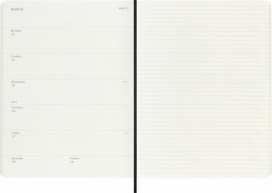 Beste Verkoop 🥰 Moleskine 18 Maanden Agenda - 2022/23 - Wekelijks - XL - Zachte Kaft - Zwart 😀 5 Beste Verkoop 🥰 Moleskine 18 Maanden Agenda - 2022/23 - Wekelijks - XL - Zachte Kaft - Zwart 😀 - Afbeelding 3