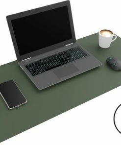 Aanbiedingen ⌛ WURK Professionele Bureau Onderlegger Kunstleer - Bureau Organizer - Inclusief Kabel Clip - 80x40 - Groen 😀