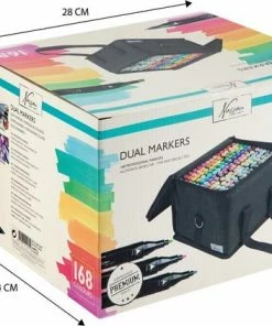 Top 10 😍 NASSAU FINE ART Duo Markers 168 Stuks Voor Volwassenen - In Handige Transportdoos - Alcohol Markers - Kleurstiften - Fineliners -Dikke Stiften - Brushpennen - Markeerstiften 🎉 -ACROPAQ Shop 550x422