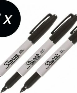 Promo 😍 Sharpie Zwarte Permanent Classic Fine Marker - 3 Stuks ✨