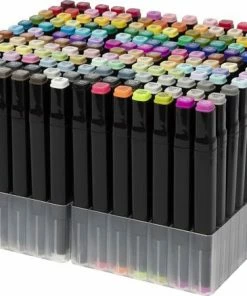 Top 10 😍 NASSAU FINE ART Duo Markers 168 Stuks Voor Volwassenen - In Handige Transportdoos - Alcohol Markers - Kleurstiften - Fineliners -Dikke Stiften - Brushpennen - Markeerstiften 🎉 -ACROPAQ Shop 550x437