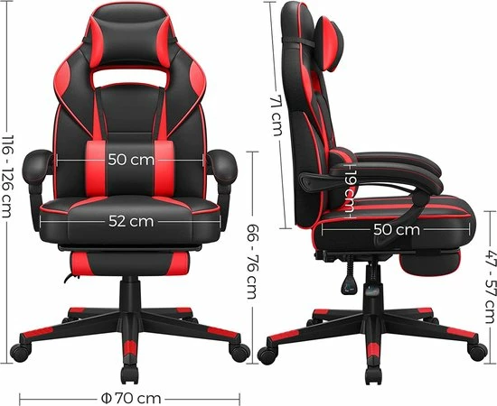 Begroting π Merkloos Luxe Ergonomische Gaming Chair Bureaustoel Kantelmechanisme - Lendekussen & Hoofdkussen - Ergonomische Luxe Racing Style Design Game Computer Stoel - Gamestoel Voor Gamen/Kantoor/Thuiswerken - Zware Belasting - Kunstleer - Zwart/Rood β 3 Begroting π Merkloos Luxe Ergonomische Gaming Chair Bureaustoel Kantelmechanisme - Lendekussen & Hoofdkussen - Ergonomische Luxe Racing Style Design Game Computer Stoel - Gamestoel Voor Gamen/Kantoor/Thuiswerken - Zware Belasting - Kunstleer - Zwart/Rood β