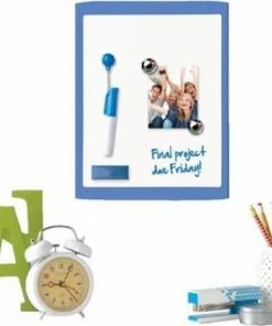 Aanbiedingen 🧨 Nobo Mini Droog Uitwisbaar, Magnetisch Whiteboard Met Gekleurd Frame - Inclusief Marker, Magneten, Wisser En Montage Pads - 216 X 280mm - Blauw 🛒 -ACROPAQ Shop 550x456