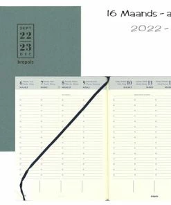 Begroting 👍 Agenda 2023 - Week Per 2 Pagina - 16 Maanden - A4 16M - Nature - Groen - 21 X 27 Cm - Brepols 🌟