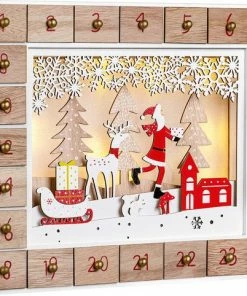 Coupon π Spielwerk – Adventskalender - LED - Kerstman - MDF π€©