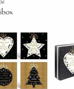 Kopen 🌟 MGPcards 50 Luxe Dubbele Kerstkaarten - 2 X 25 St - Folie - 4 Motieven - Witte Envelop - 10 X 10 Cm 😀
