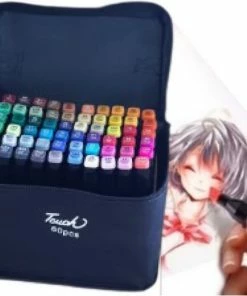 Promo 👍 Stiften Voor Volwassenen Touch Twinmarkers Dubbelzijdige Alcohol Stiften - 60 Stuks - Dual Tip Markers - Tekenstiften - Kleurstiften - Fineliners - Dikke Dunne Stiften - Handlettering Kalligrafie Bullet Jounal Dagboek - Kleuren 😍