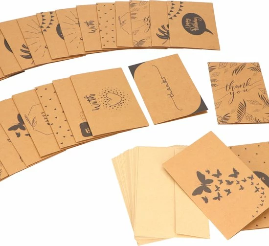 Promo ๐ฏ Partizzle® Partizzle 36x Kraft Verjaardag & Bedankt Wenskaarten Set - Verjaardagskaart Kaartjes - Ansichtkaarten Met Enveloppen - Duurzaam ๐ฅ 8 Promo ๐ฏ Partizzle® Partizzle 36x Kraft Verjaardag & Bedankt Wenskaarten Set - Verjaardagskaart Kaartjes - Ansichtkaarten Met Enveloppen - Duurzaam ๐ฅ - Afbeelding 6