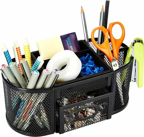 Coupon 😀 Buxibo Pennenbak Met 9 Vakken - Pennenhouder/Desk/Bureau/Organizer - Mesh - Pennenbakje Met Lade - Zwart 👏 5 Coupon 😀 Buxibo Pennenbak Met 9 Vakken - Pennenhouder/Desk/Bureau/Organizer - Mesh - Pennenbakje Met Lade - Zwart 👏 - Afbeelding 3