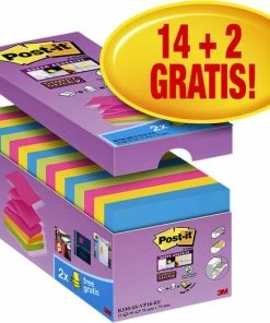 Begroting 🧨 MEMOBLOK 3M POST-IT Z-NOTE S330-16 76X76MM SUPER STICKY 14+2 ✨
