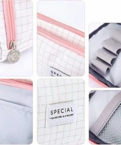 Aanbiedingen 👍 LIXIN Etui - Pink Grid - Pennenzak Voor Jongens En Meisjes - Canvas - Linnen - Grote Capaciteit - School Etui - Etui Voor Kinderen En Volwassenen - School - Terug Naar School - Back To School - Leuke Telescopishe Pennenhouder - Leuk Etui 😍 -ACROPAQ Shop 550x525 3