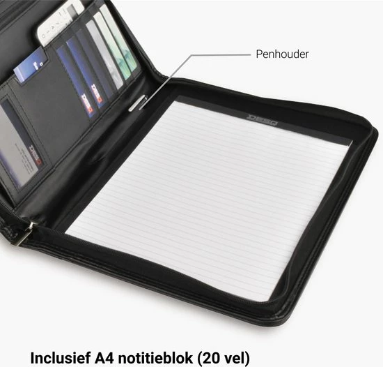 Beste Verkoop 🤩 DESQ® Schrijfmap Met Ritssluiting | A4 | Incl. Schrijfblok 20 Vel | Hoogwaardig Kunstleer | Zwart 🎉 6 Beste Verkoop 🤩 DESQ® Schrijfmap Met Ritssluiting | A4 | Incl. Schrijfblok 20 Vel | Hoogwaardig Kunstleer | Zwart 🎉 - Afbeelding 4