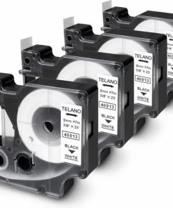 Begroting ๐ฅฐ TELANO® 4 Stuks Plastic Labels D1 40913 Voor Dymo LabelManager - Zwart Op Wit - 9 Mm X 7 M - S0720680 Label Tape โค๏ธ