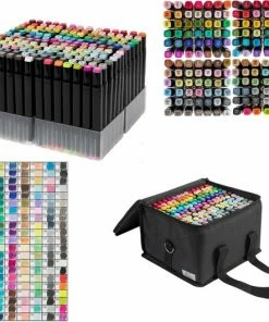 Top 10 😍 NASSAU FINE ART Duo Markers 168 Stuks Voor Volwassenen - In Handige Transportdoos - Alcohol Markers - Kleurstiften - Fineliners -Dikke Stiften - Brushpennen - Markeerstiften 🎉 -ACROPAQ Shop 550x530