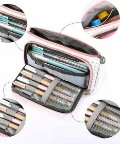 Aanbiedingen 👍 LIXIN Etui - Pink Grid - Pennenzak Voor Jongens En Meisjes - Canvas - Linnen - Grote Capaciteit - School Etui - Etui Voor Kinderen En Volwassenen - School - Terug Naar School - Back To School - Leuke Telescopishe Pennenhouder - Leuk Etui 😍 -ACROPAQ Shop 550x538 3