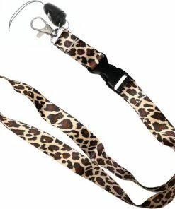 Korting ✨ Fako Bijoux® - Keycord Print - Lanyard - Sleutelkoord - Badgehouder - 51cm - 20mm - Luipaard Beige 👏