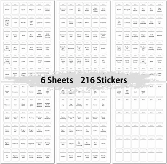 Promo ๐ Monde Du Royaume 216 Kruiden Labels | Keuken Etiketten | Voorraadpotten | Pantry Organizer | Kruiden Stickers | Kruiden Potjes | Voorraadkast Organiseren ๐ 4 Promo ๐ Monde Du Royaume 216 Kruiden Labels | Keuken Etiketten | Voorraadpotten | Pantry Organizer | Kruiden Stickers | Kruiden Potjes | Voorraadkast Organiseren ๐ - Afbeelding 2