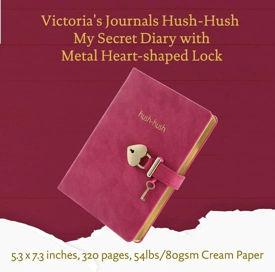 Promo ๐ Victoria's Journals - Dagboek Met Slot En Sleutel - Hush-Hush My Secret Diary W/ Heart Lock - Premium Vegan Leer Dagboek - Hardcover - 320 Pagina's Premium Papier - 13 X 18 Cm (Felroze) ๐ 11 Promo ๐ Victoria's Journals - Dagboek Met Slot En Sleutel - Hush-Hush My Secret Diary W/ Heart Lock - Premium Vegan Leer Dagboek - Hardcover - 320 Pagina's Premium Papier - 13 X 18 Cm (Felroze) ๐ - Afbeelding 9