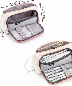 Aanbiedingen 👍 LIXIN Etui - Pink Grid - Pennenzak Voor Jongens En Meisjes - Canvas - Linnen - Grote Capaciteit - School Etui - Etui Voor Kinderen En Volwassenen - School - Terug Naar School - Back To School - Leuke Telescopishe Pennenhouder - Leuk Etui 😍 -ACROPAQ Shop 550x544 10