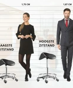 Beste Verkoop 🛒 Merkloos Zadelkruk - Met Voetring - Tabouret In Hoogte Verstelbaar - Knipkruk - 42cm Max 63cm - Ergonomisch ✨ -ACROPAQ Shop 550x545 1