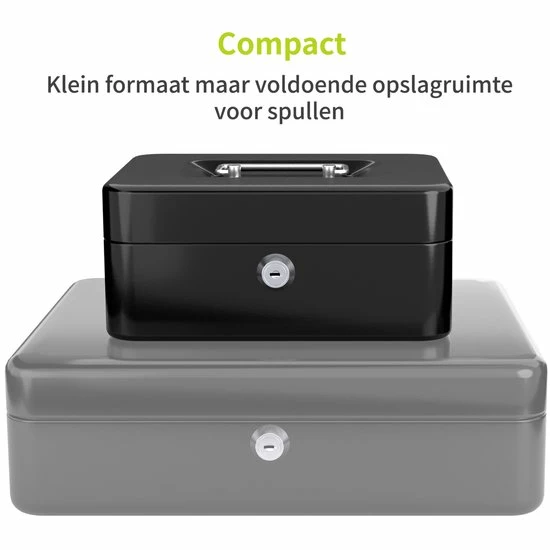 Beste Verkoop 👏 ACROPAQ Geldkistje - Geldkist Met Sleutel, 20 X 16 X 9 Cm, Metaal - Geldkluis - Zwart 🔥 8 Beste Verkoop 👏 ACROPAQ Geldkistje - Geldkist Met Sleutel, 20 X 16 X 9 Cm, Metaal - Geldkluis - Zwart 🔥 - Afbeelding 6