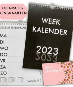 Top 10 🥰 Drukkerij Leo Struijs GROOT LETTER - Weekkalender 2023 - Wandkalender - Ophangbaar - A4 Formaat - 10 Gratis WENSKAARTEN ⌛
