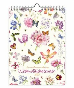 Promo 😍 Comello Janneke Brinkman Week Notitiekalender - 2023 - Bloementuin - 16.5x23cm 🥰