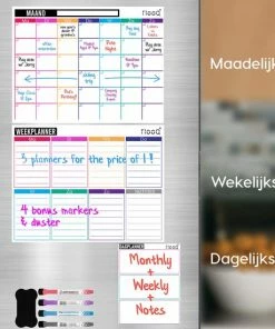 Beste Pirce 😉 FLOOQ Magnetische Maandplanner Weekplanner 2022 En Boodschappenlijst - Complete Set - Planbord - Familieplanner - Dagplanner - To Do Planner - Inclusief Markers & Wisser 🛒 -ACROPAQ Shop 550x550 166