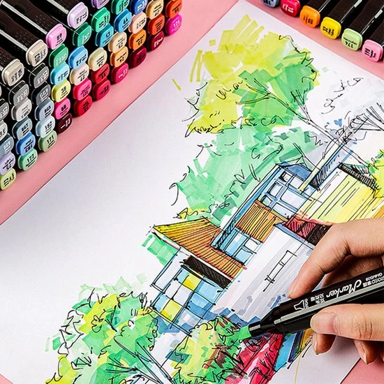 Beste deal ✨ Merkloos Twinmarkers - Stiften 60 Stuks - Dual Tip Markers - Alcohol Markeerstift - Professionele Tekenstiften - Inclusief Opbergtas - Voor Volwassenen En Kinderen Professioneel ✨ 6 Beste deal ✨ Merkloos Twinmarkers - Stiften 60 Stuks - Dual Tip Markers - Alcohol Markeerstift - Professionele Tekenstiften - Inclusief Opbergtas - Voor Volwassenen En Kinderen Professioneel ✨ - Afbeelding 4