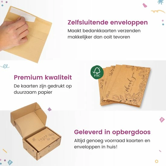Beste Pirce 🥰 Partizzle® Partizzle 36x Kraft Bedankt Kaartjes Set - Thank You Cards - Wenskaarten - Ansichtkaarten - Kaarten Met Enveloppen - 15x10 Cm 👏 8 Beste Pirce 🥰 Partizzle® Partizzle 36x Kraft Bedankt Kaartjes Set - Thank You Cards - Wenskaarten - Ansichtkaarten - Kaarten Met Enveloppen - 15x10 Cm 👏 - Afbeelding 6