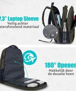Begroting 😍 TRVLMORE Rugzak - 36 L - 17,3 Inch - Laptop Rugtas - Waterafstotend - Groen 🔥 -ACROPAQ Shop 550x550 245