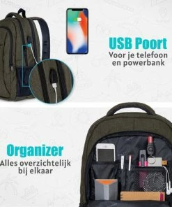 Begroting 😍 TRVLMORE Rugzak - 36 L - 17,3 Inch - Laptop Rugtas - Waterafstotend - Groen 🔥 -ACROPAQ Shop 550x550 248