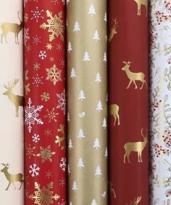 Goedkoop 🥰 Benza WINTERCHARM Assortiment Cadeaupapier Inpakpapier Voor Kerstmis - 2 Meter X 70 Cm - 5 Rollen 🧨