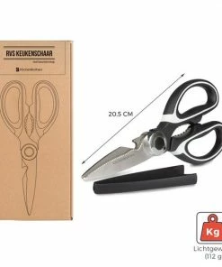 Beste deal 🔥 KitchenBrothers Keukenschaar - Vaatwasserbestendig - Zwart/Wit 🧨 -ACROPAQ Shop 550x550 343