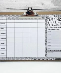Top 10 🛒 Hippekaartjeswinkel Familieplanner XXL Op Klembord + Gratis Navulling - Weekplanner A3 - Gezinsplanner Ongedateerd - Zwart Wit - Kalender Met Ruimte Voor Notities En Wat Je Gaat Eten ⌛